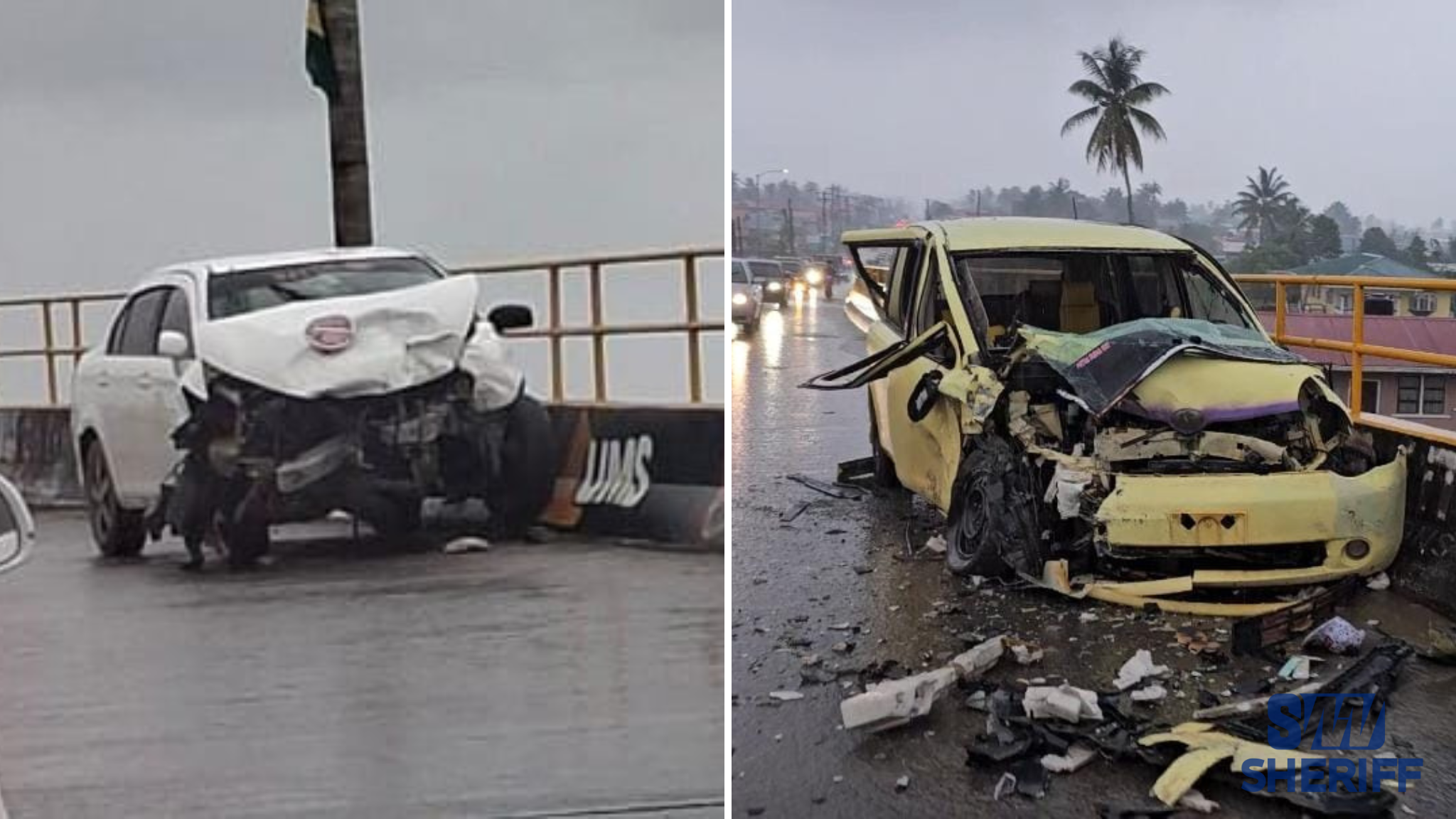 Four injured, including teen driver, in two-car crash on Canje Bridge