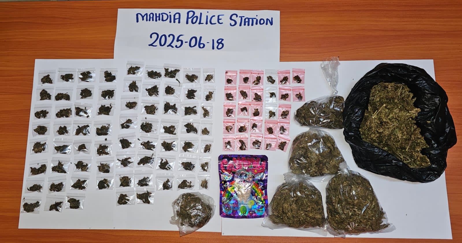 Over 700 grams of ganja discovered during police patrol in Mahdia