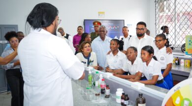 President Ali and Minister of Education Priya Manickchand joined some of the students during one of their lectures