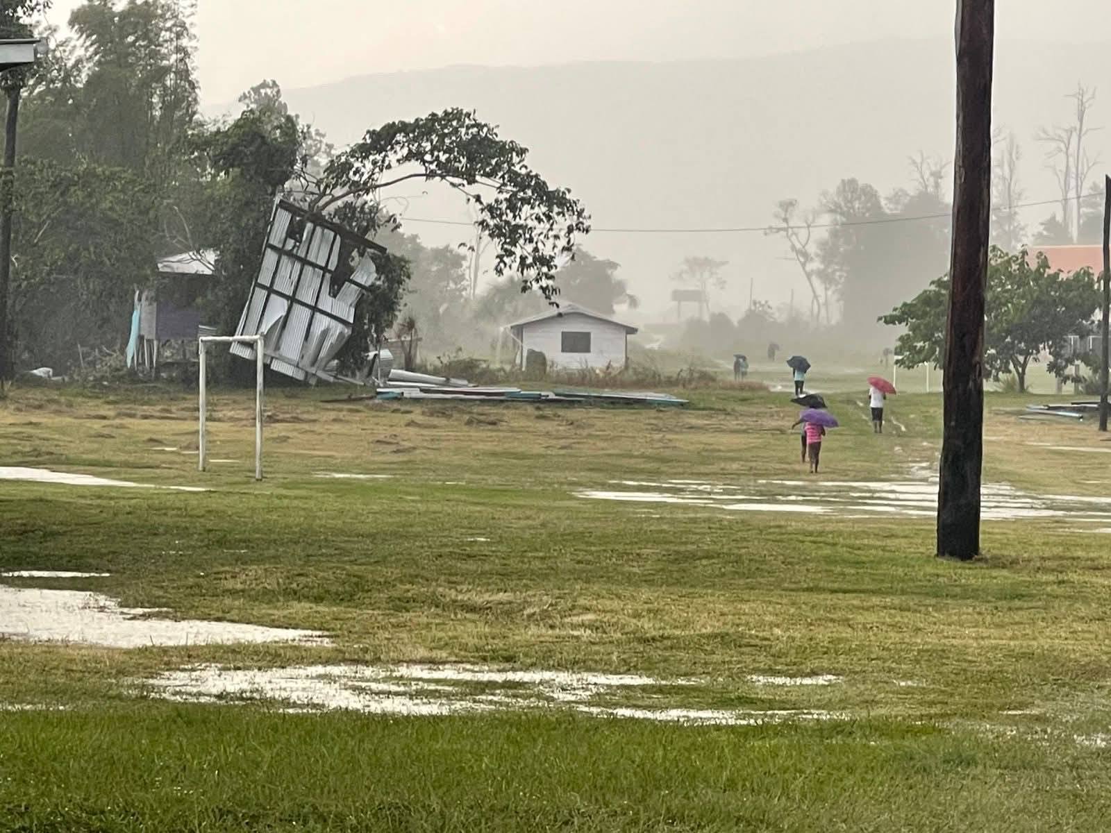 Severe Rainstorm Damages Sports Pavilions and Homes in Kako Village