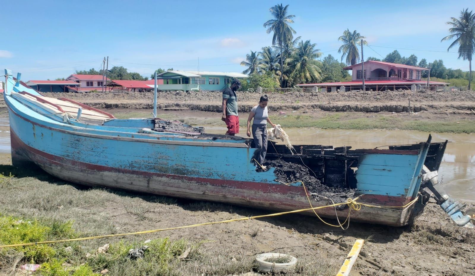 Arson suspected as fishing boat gutted by fire at Adventure landing site