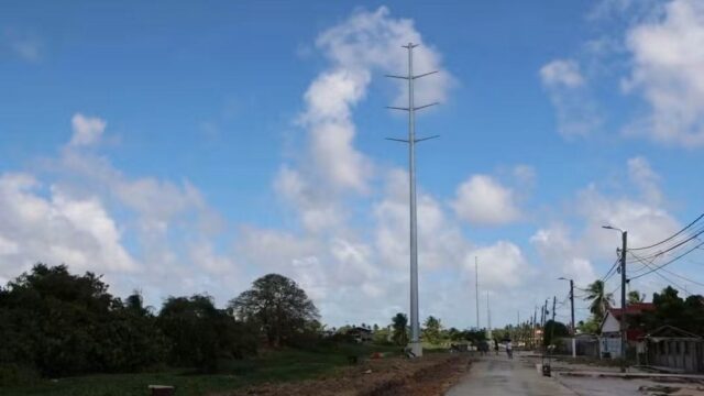 GPL erects 85% of structures for new East Coast transmission line